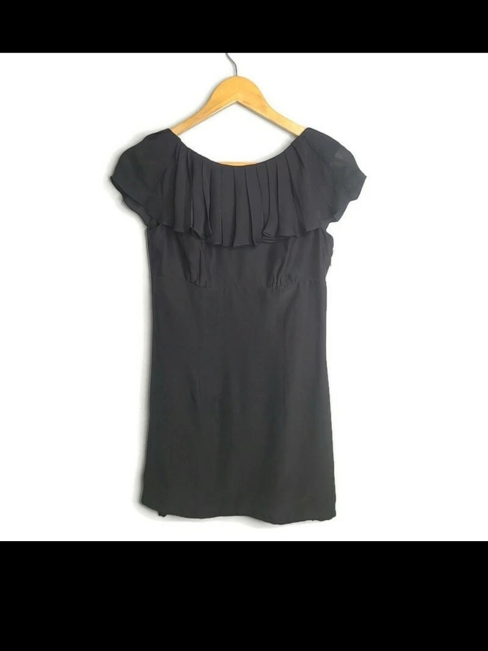 Loeffler Randall 100% Silk Ruffle Mini Dress Black Size XS - Archival Piece